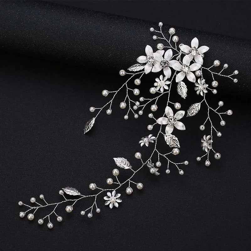 Accessoire pour mariage cheveux - Ceinture perlée - Cheveu Soyeux