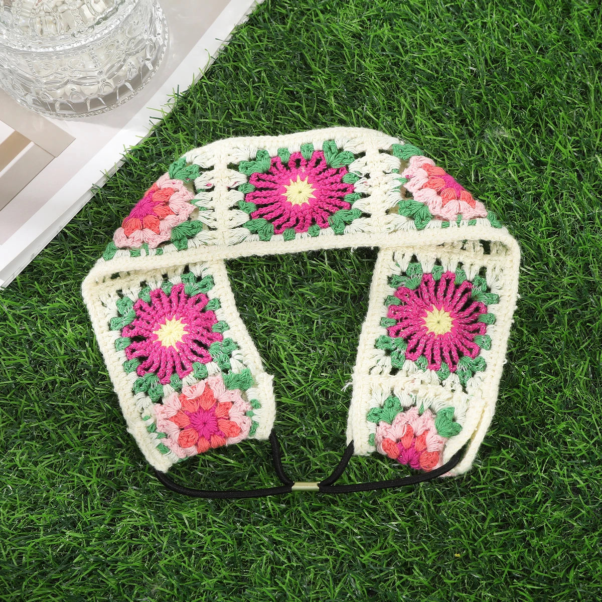 Bandeau cheveu-Artisanal Crochet fleuri