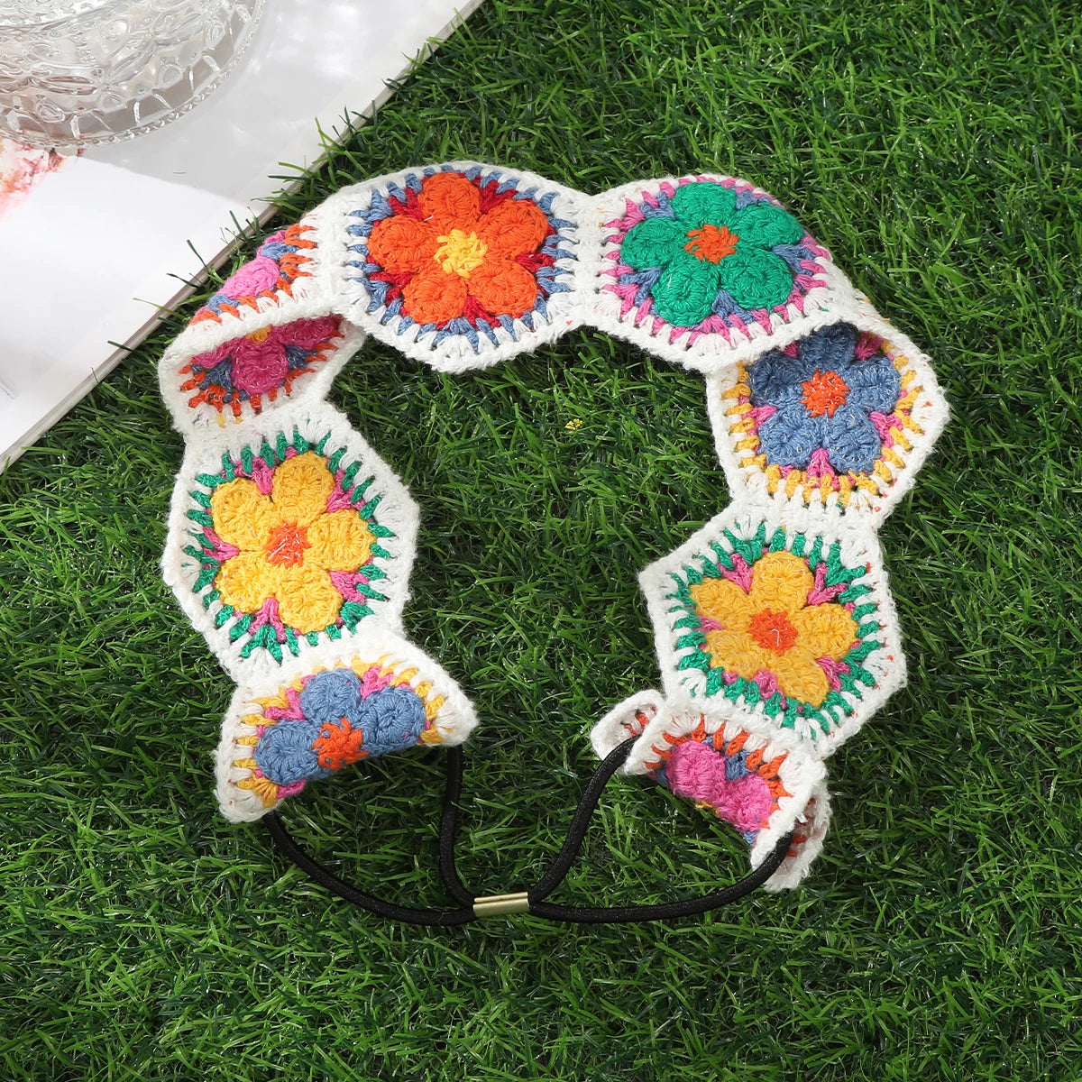 Bandeau cheveu-Artisanal Crochet fleuri