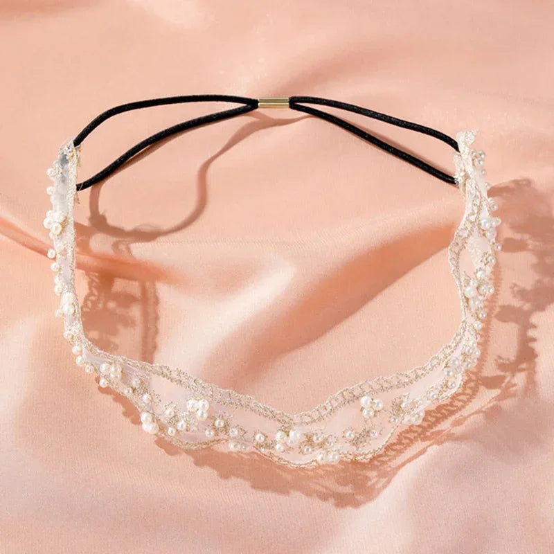 Bandeau cheveux femme - Dentelle perlée - Cheveu Soyeux
