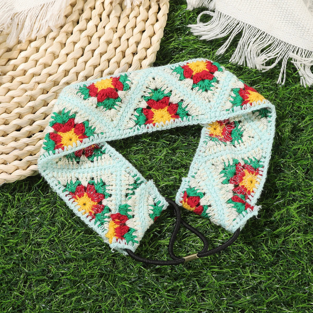 Bandeau cheveu-Artisanal Crochet fleuri