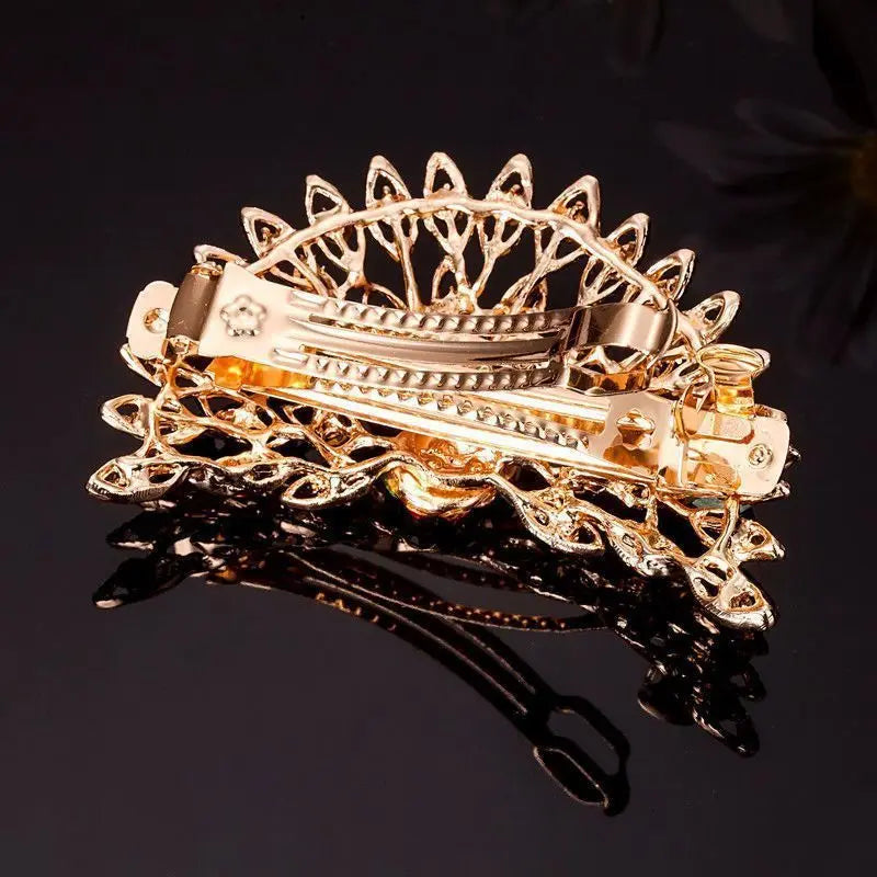 Barrette cheveux paon en strass scintillants – accessoire élégant mariage, soirée ou quotidien chic