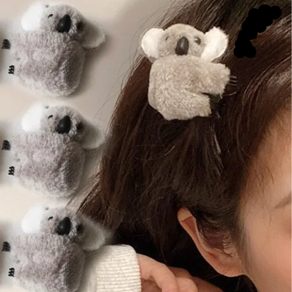 Pince Ă cheveux peluche Koala grise ou beige : l'accessoire mignon et pratique - Parfaite pour les petites filles comme pour les adultes, cette pince originale et kawaii permet de maintenir vos cheveux tout en apportant une note ludique et mignonne-