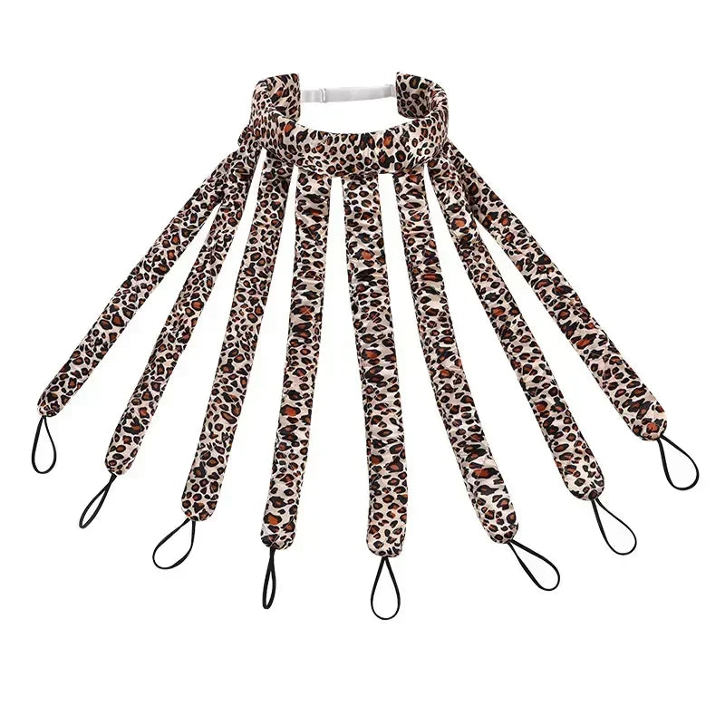 Bandeau-boucleur-sans chaleur - Bigoudis-leopard-doux pour cheveux-naturels et soyeux-