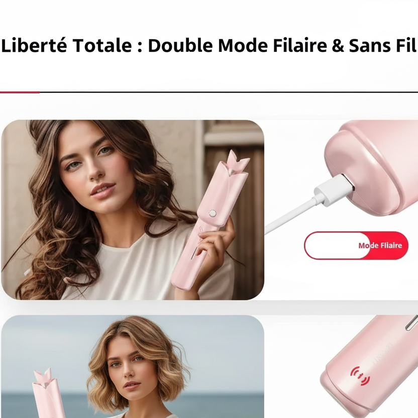 Boucleur-Automatique-Sans Fil - Cheveu Soyeux