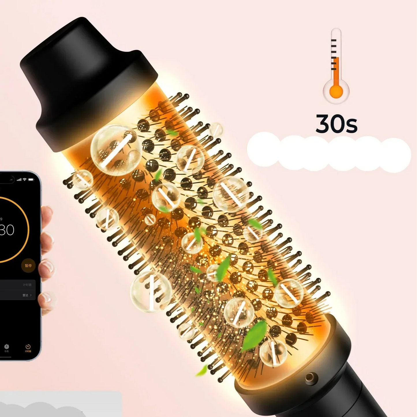 Brosse brushing - Electrique - Lissage Air Chaud - Cheveu Soyeux