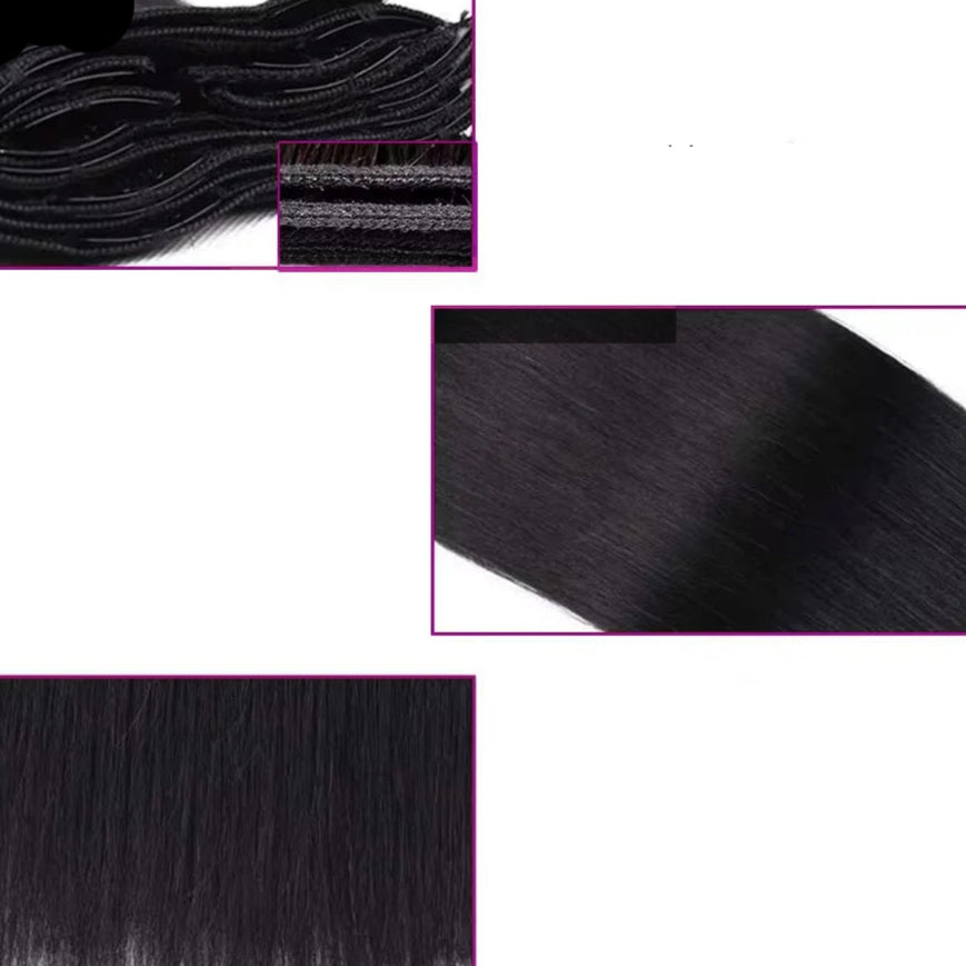 Extension clip cheveux - Longueur Brune - Cheveu Soyeux