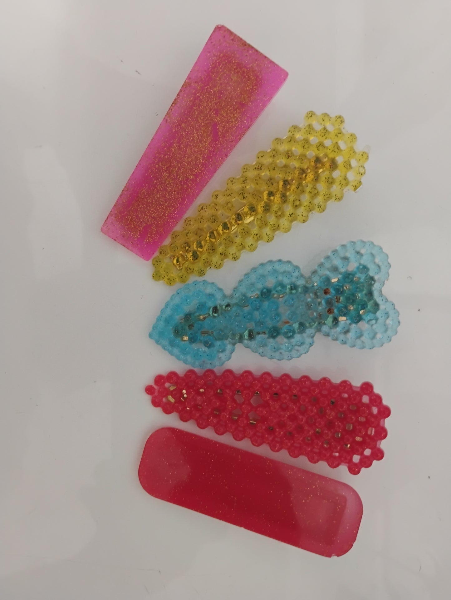 Barrette Cheveux Brillia™ – Résine Pailletée Artisanale