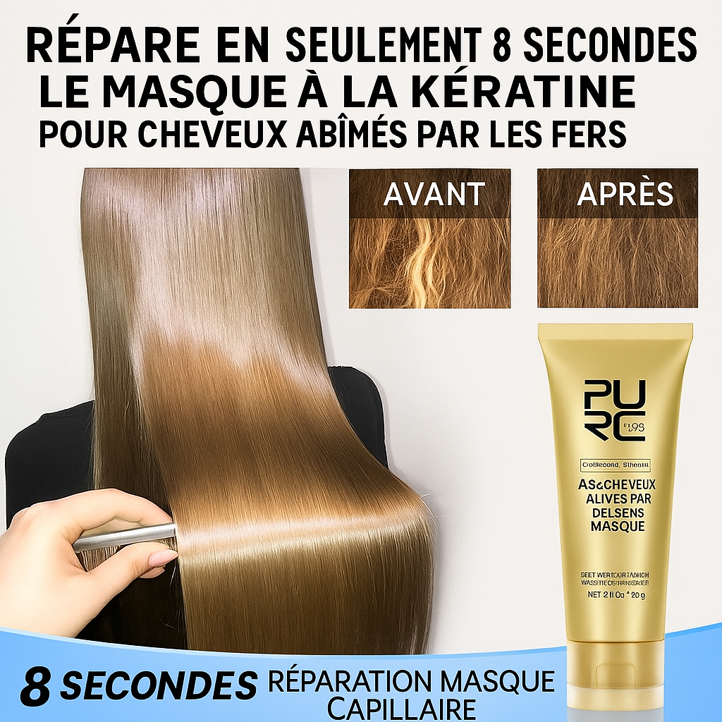 Masque Kératine 8 Secondes – Lissage et Réparation