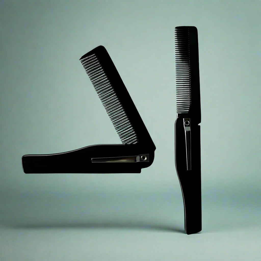 Peigne pliable et rétractable noir, pratique à transporter et à utiliser pour démêler les cheveux en toute simplicité, idéal pour les voyages