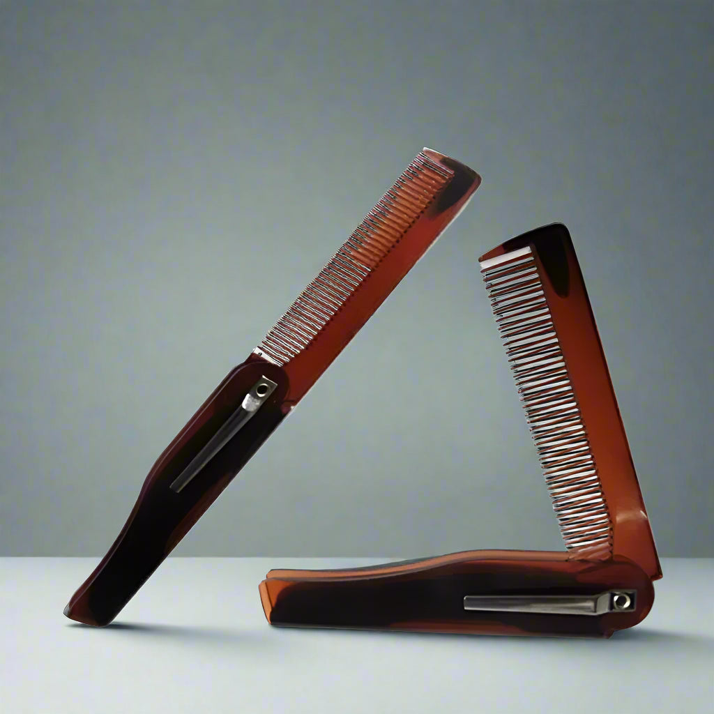 Peignes de cheveux pliables au motif écaille de tortue, compacts et pratiques pour les voyages, offrant un rangement facile et un démêlage efficace