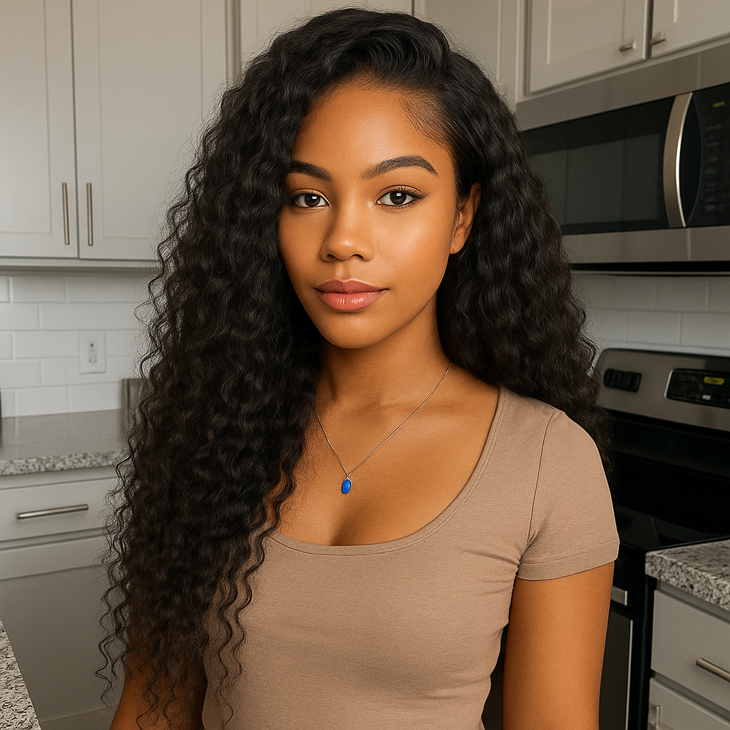 Perruque femme - Longue ondulée brune - Cheveu Soyeux