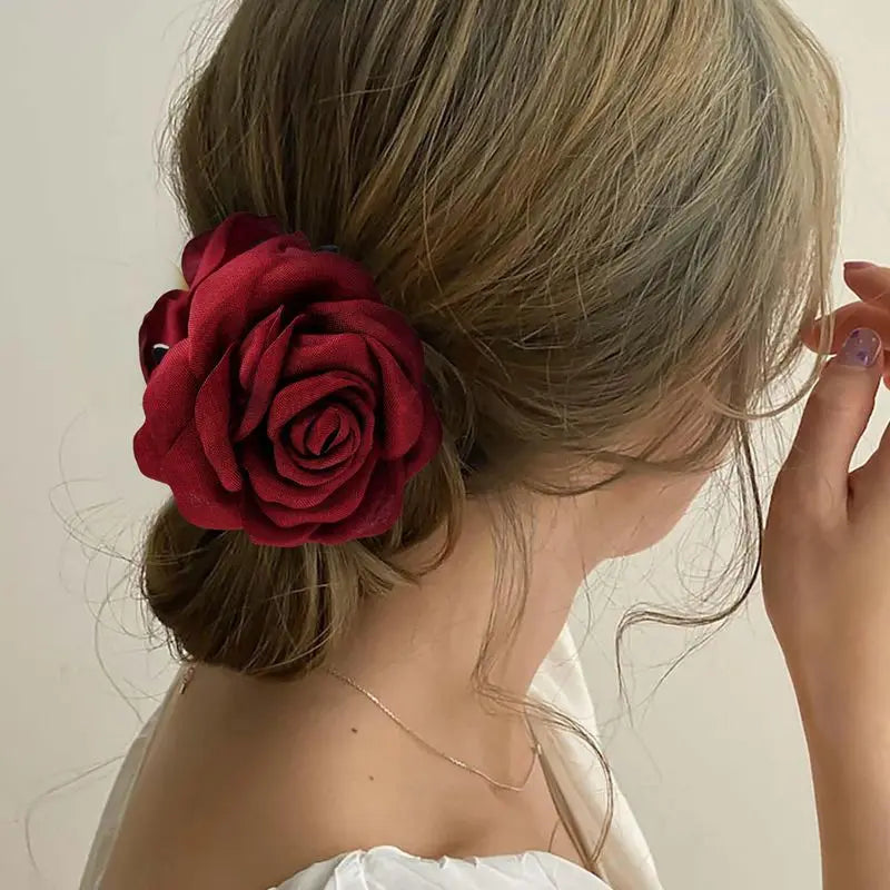 Pince cheveux fleur - Rose Romantique - Cheveu Soyeux