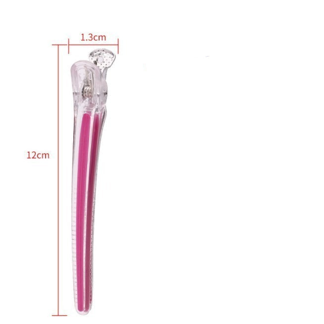 Dimensions Pinces à cheveux professionnelles antidérapantes,12 cm, couleur rose cristal élégante, maintien ferme et confortable, idéal pour tous types de cheveux, coiffure rapide et sans effort.