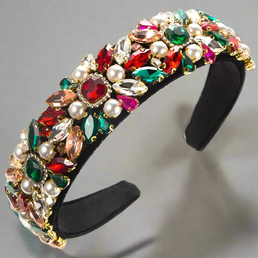 Serre-Tête Strass et Perles Rétro - Elégance intemporelle - Cheveu Soyeux