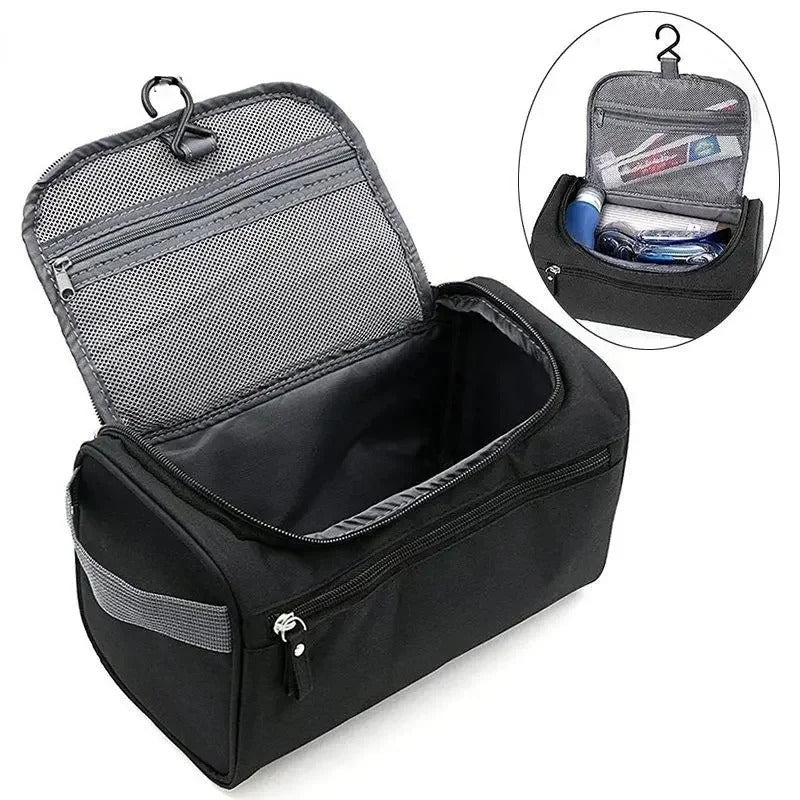 Trousse de toilette ouverte avec des poches