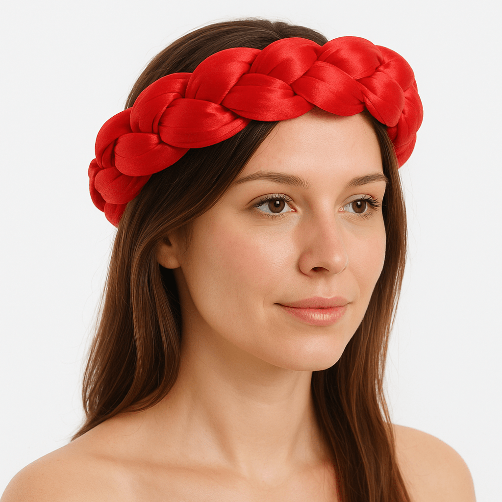 Bandeau tressé en satin-Moment détente - Cheveu Soyeux