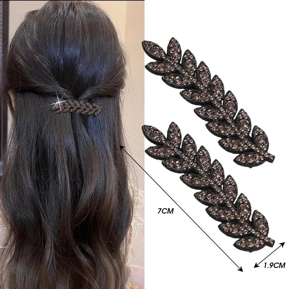 Barrettes pour les cheveux - Feuilles scintillantes - Cheveu Soyeux