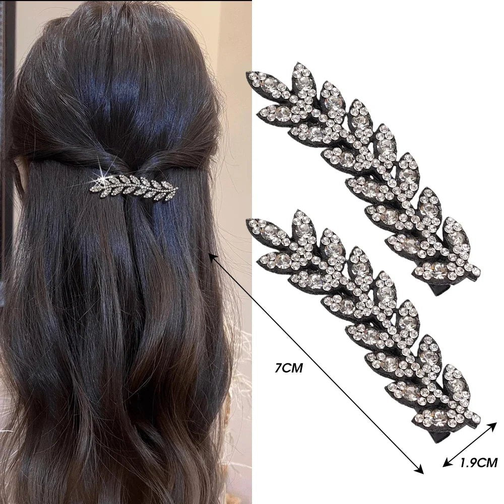 Barrettes pour les cheveux - Feuilles scintillantes - Cheveu Soyeux