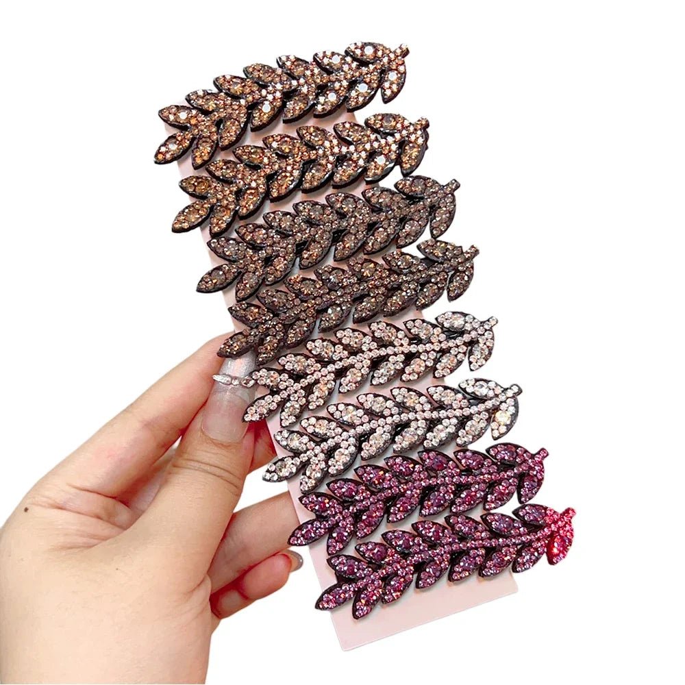 Barrettes pour les cheveux - Feuilles scintillantes - Cheveu Soyeux