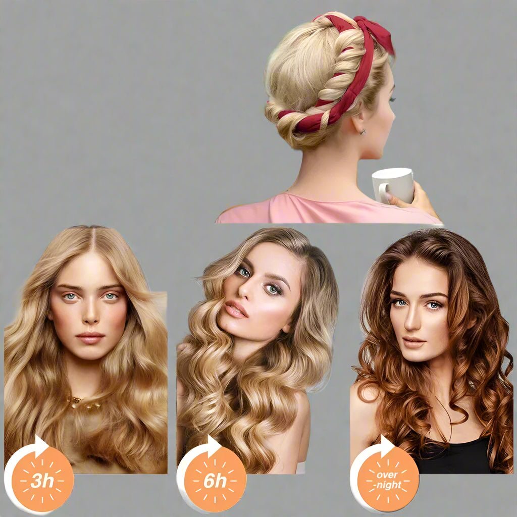 Bigoudi sans chaleur avec Bonnet Satin Assorti - Boucles - Cheveu Soyeux