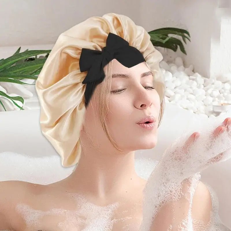 Bonnet en satin cheveux - Nœud réglable - Cheveu Soyeux
