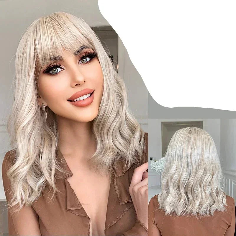 Perruque femme - Courte avec frange - Cheveu Soyeux