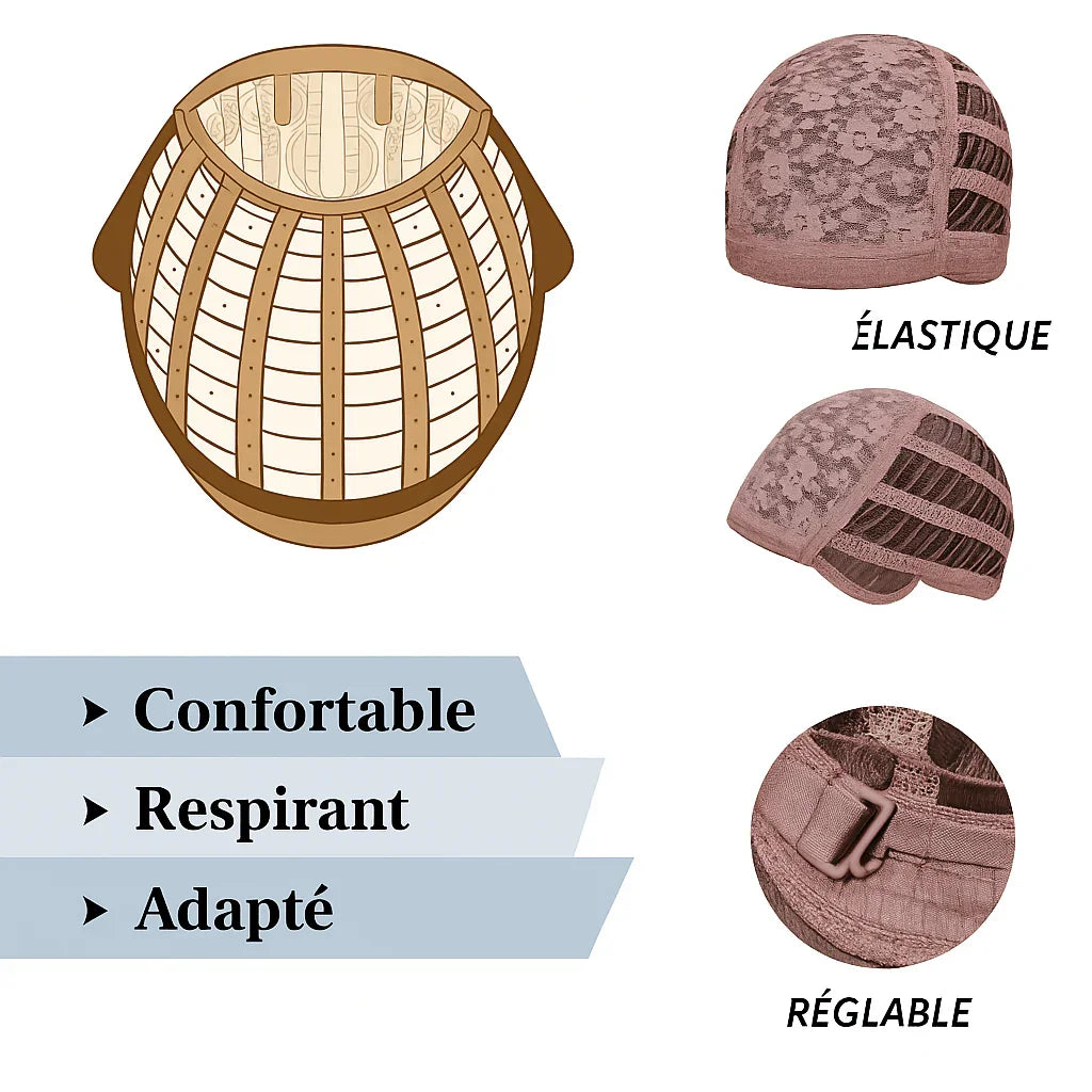 Perruque femme - Longue- Bouclée-Frange - Cheveu Soyeux