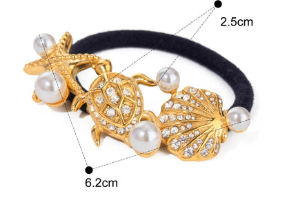 accessoire pour cheveux - bijoux elastique - motifs de la mer