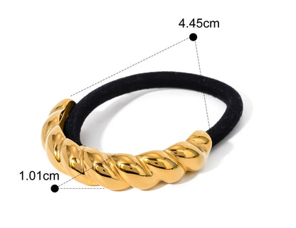 Accessoire cheveux or torsade - Élastique torsadé façon bijou, élégant et raffiné pour coiffures féminines