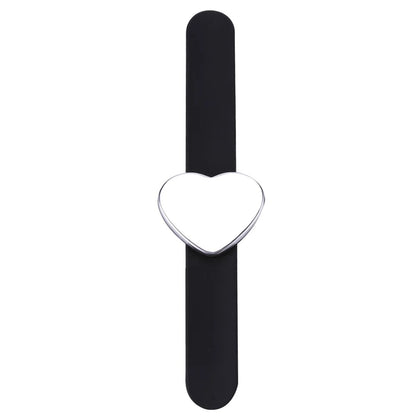 bracelet noir cœur aimanté - Bracelet avec aimant pour coiffure, pratique pour maintenir les pinces et accessoires à portée de main pendant le coiffage.