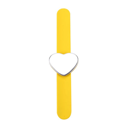 bracelet aimanté cœur jaune - Bracelet avec aimant pour coiffure, pratique pour maintenir les pinces et accessoires à portée de main pendant le coiffage.