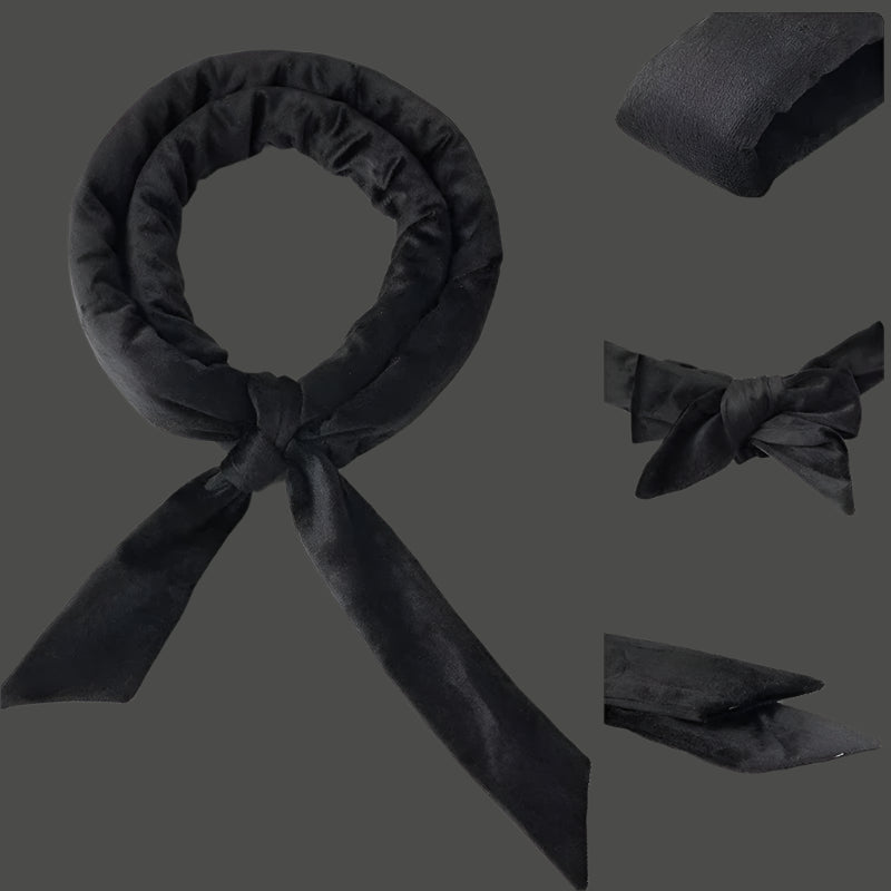 Bandeau pour boucles sans chaleur en velours noir– Outil de coiffure pour cheveux doux et boucles naturelles