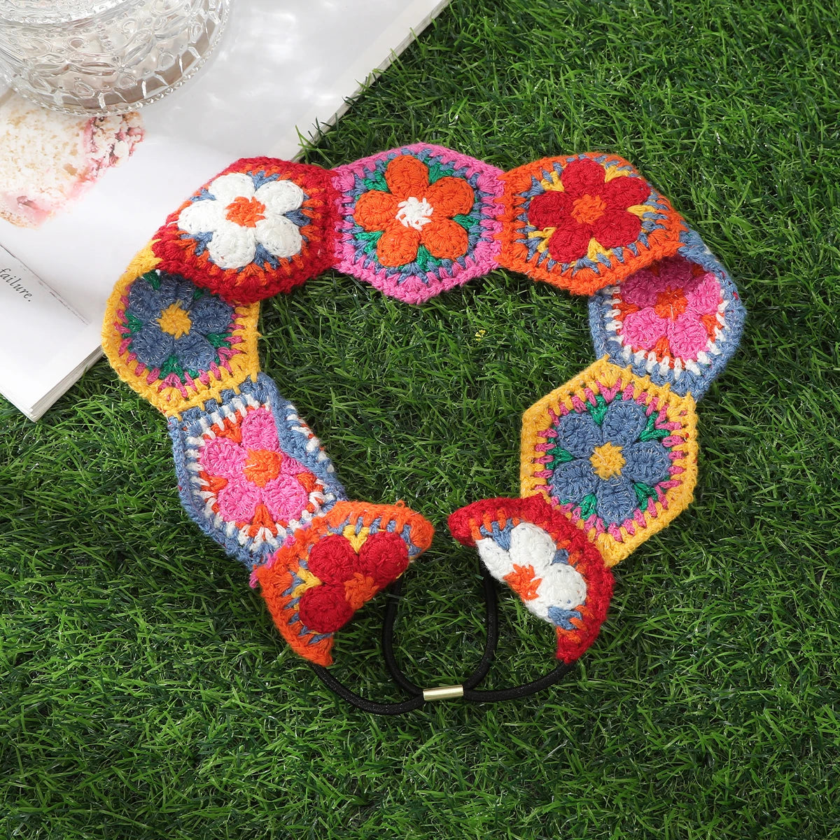 Bandeau cheveu-Artisanal Crochet fleuri
