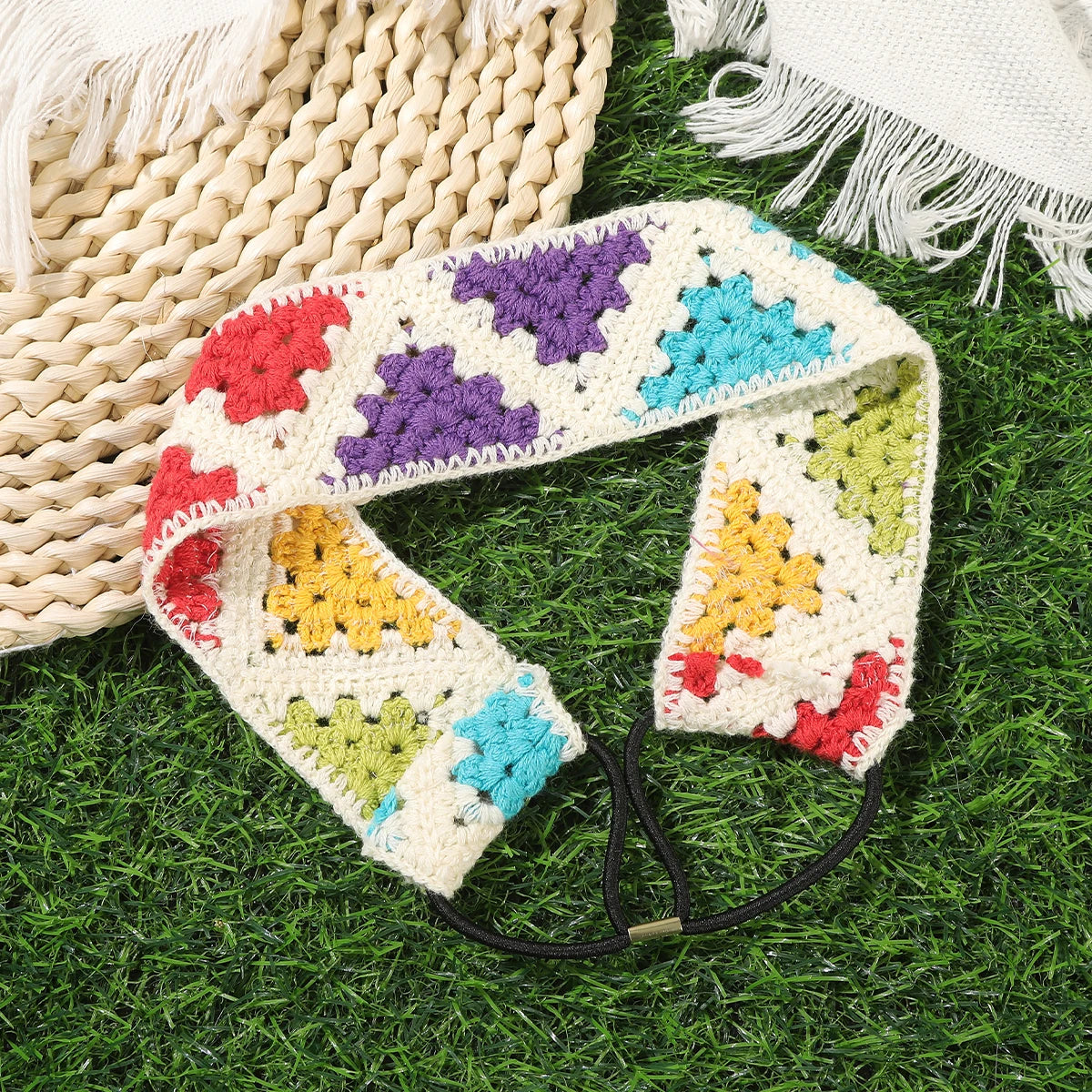 Bandeau cheveu-Artisanal Crochet fleuri