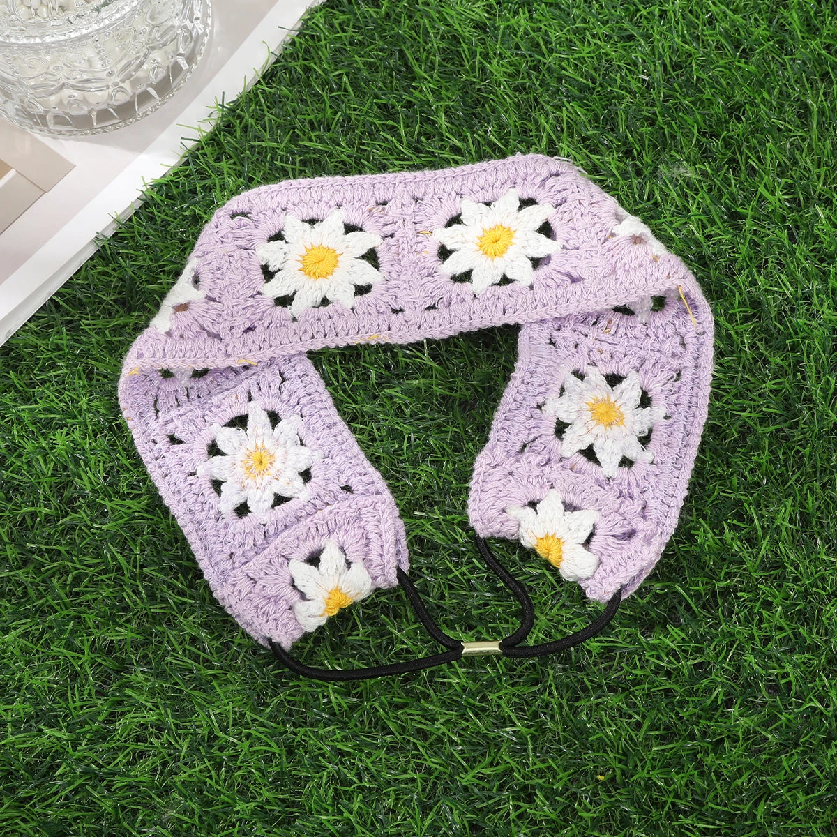 Bandeau cheveu-Artisanal Crochet fleuri