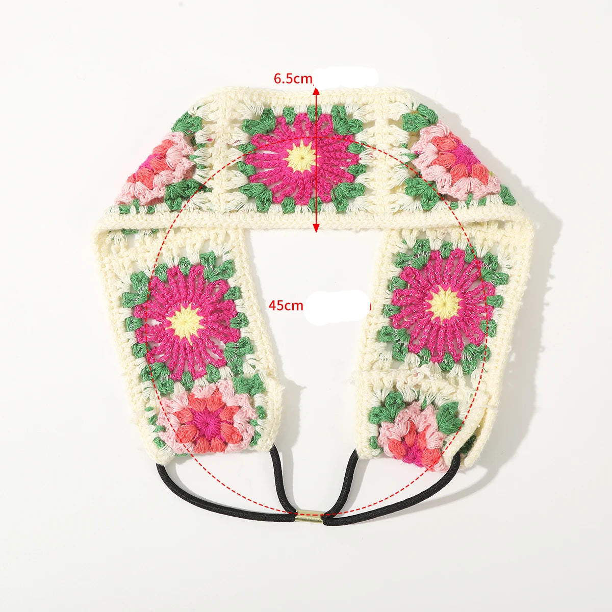 Bandeau cheveu-Artisanal Crochet fleuri