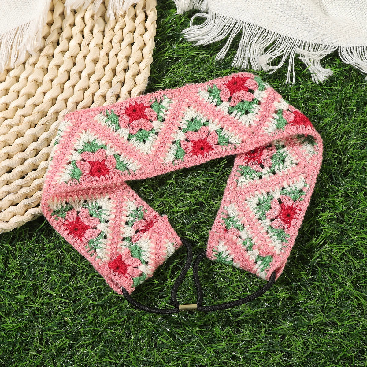 Bandeau cheveu-Artisanal Crochet fleuri