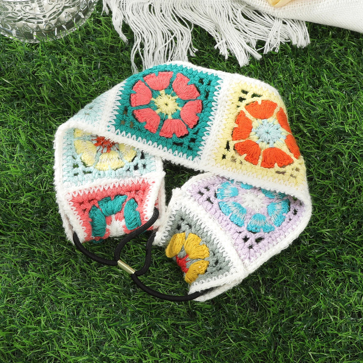 Bandeau cheveu-Artisanal Crochet fleuri