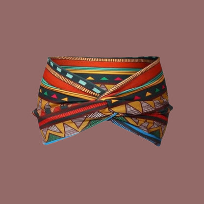 Bandeau cheveux pour femme en tissu wax africain – motif  coloré