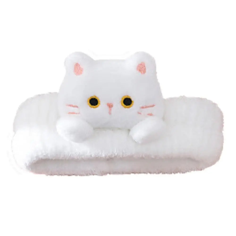 Bandeau cheveux idéal pour le sauna - décor chat blanc