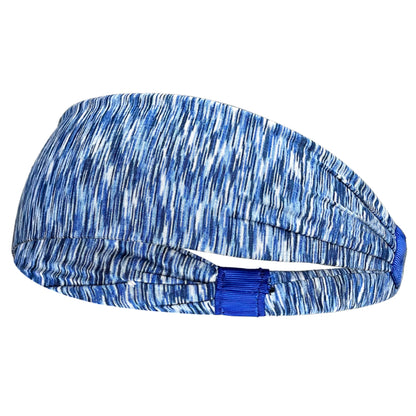 Bandeau pour cheveux bleu, conçu pour le sport, offrant confort et maintien pendant l'exercice