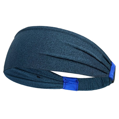 Bandeau bleu uni pour homme, conçu pour le sport, offrant confort et maintien pendant l'exercice