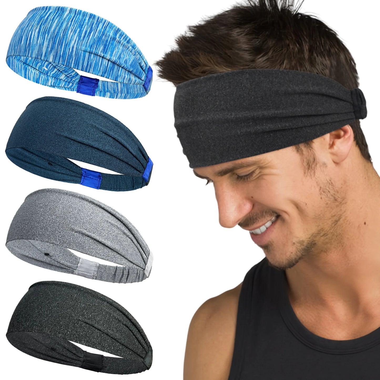 Bandeau coloré pour cheveux, conçu pour les hommes, offrant confort et maintien pendant les activités sportives
