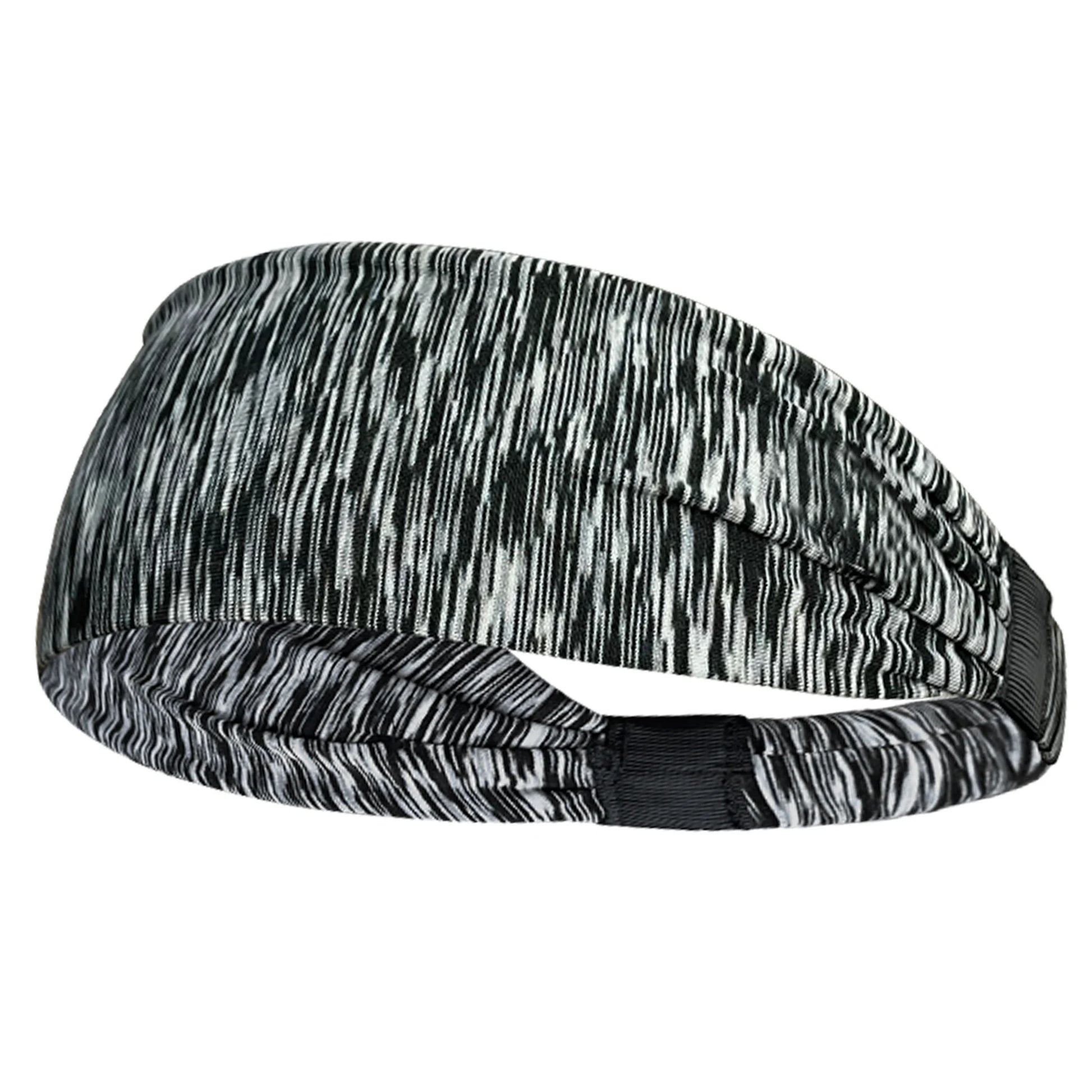 Bandeau noir et blanc pour homme, conçu pour le sport, offrant confort et maintien pendant l'exercice