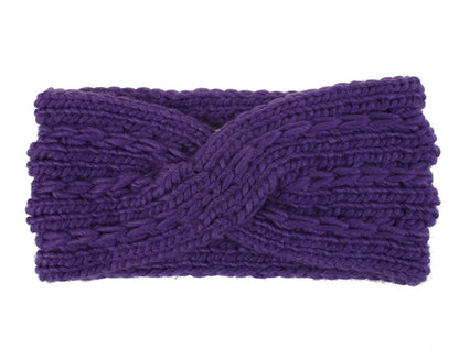 Bandeau tressé violet cheveux hiver, accessoire mode chaud et élégant pour protéger vos cheveux du froid tout en ajoutant une touche stylée à votre tenue.