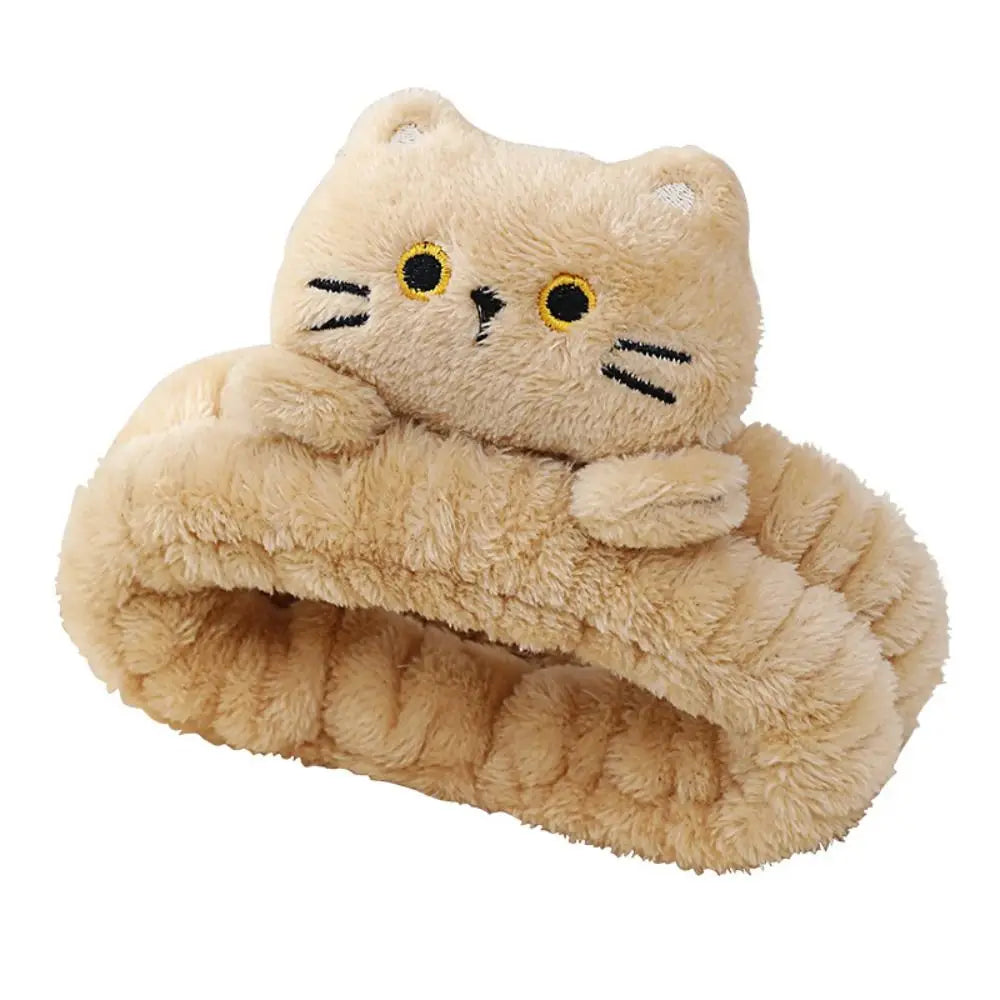 Bandeau cheveux idéal pour le sauna - décor chat beige
