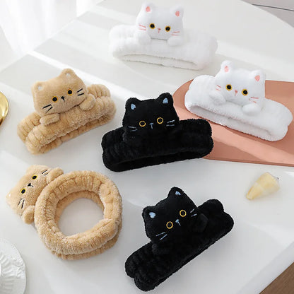 Lot de bandeaux pour cheveux utiles pour le sauna - décor chats