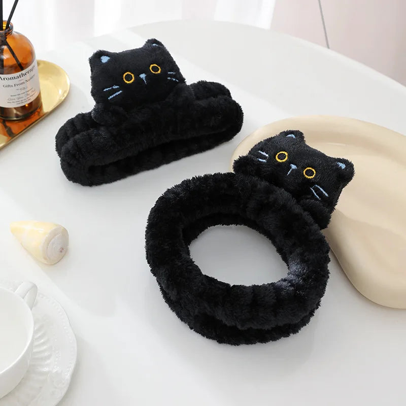 Bandeaux cheveux idéals pour le sauna - décor chats noirs