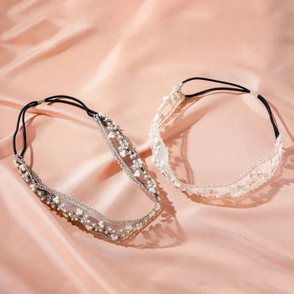 Bandeaux cheveux femme en dentelle florale noir et blanc – accessoire élégant et raffiné